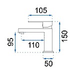 Umývadlová batéria REA FENIX - chróm, nízka – Obrázok 6