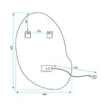 Zrkadlo LED 80x60cm CLOUD C – Obrázok 10
