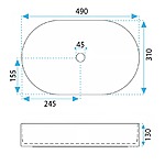 Umývadlo na dosku REA Vanda Blueberry  Matt – Obrázok 9