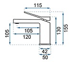 Umývadlová batéria REA DUET - čierna, nízka – Obrázok 8