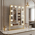 Zrkadlo LED HOLLYWOOD L.Gold 30x40 – Obrázok 3