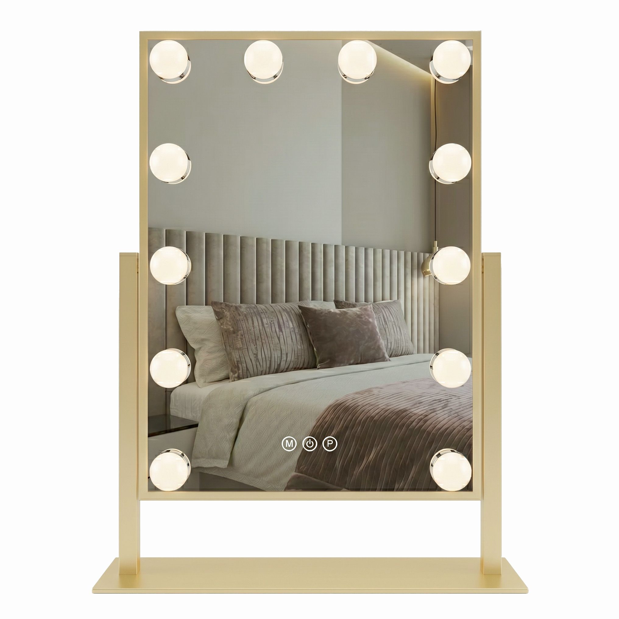 873d47838809d2658b8859c2d10c8cf5 Zrkadlo LED HOLLYWOOD L.Gold 30x40 – Obrázok 1