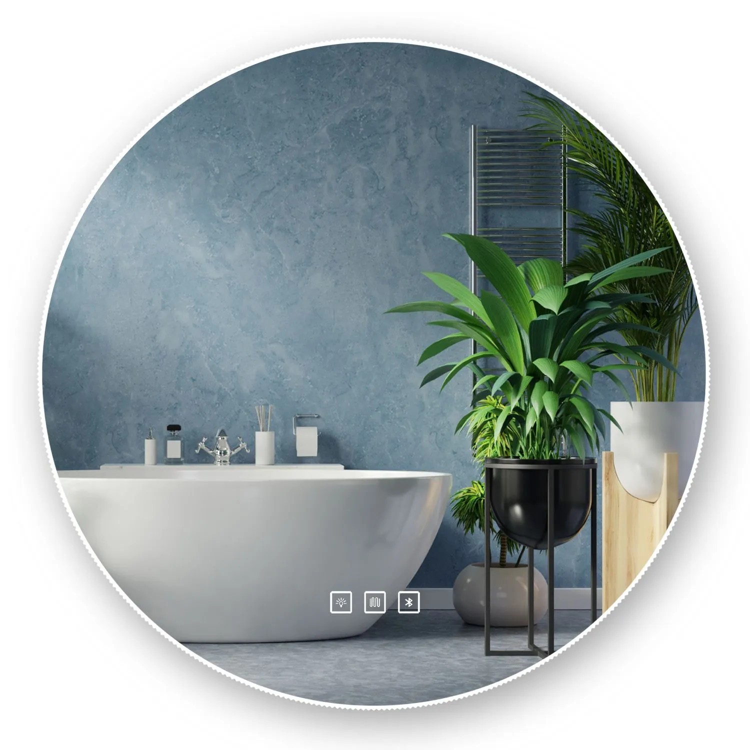 1 Zrkadlo LED 80cm ROUND BLUETOOTH – Obrázok 1
