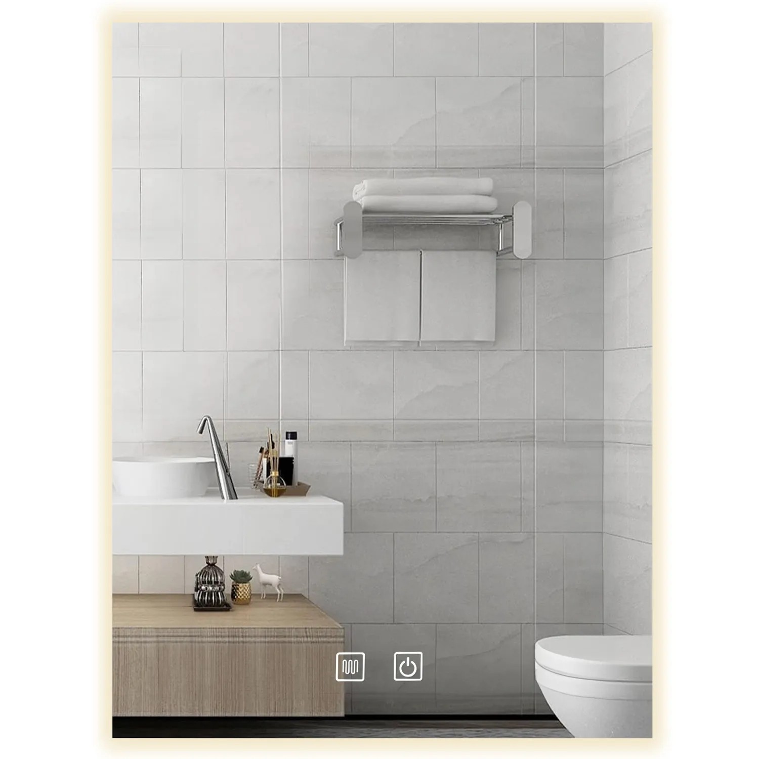 1 Zrkadlo LED SQR 50x100cm – Obrázok 1