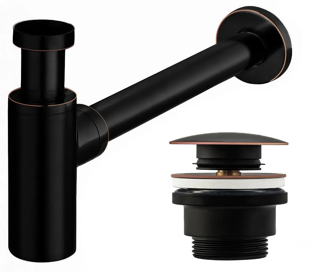 1 Umývadlový sifón Klik-Klak Universal Rea Black Aged – Obrázok 1