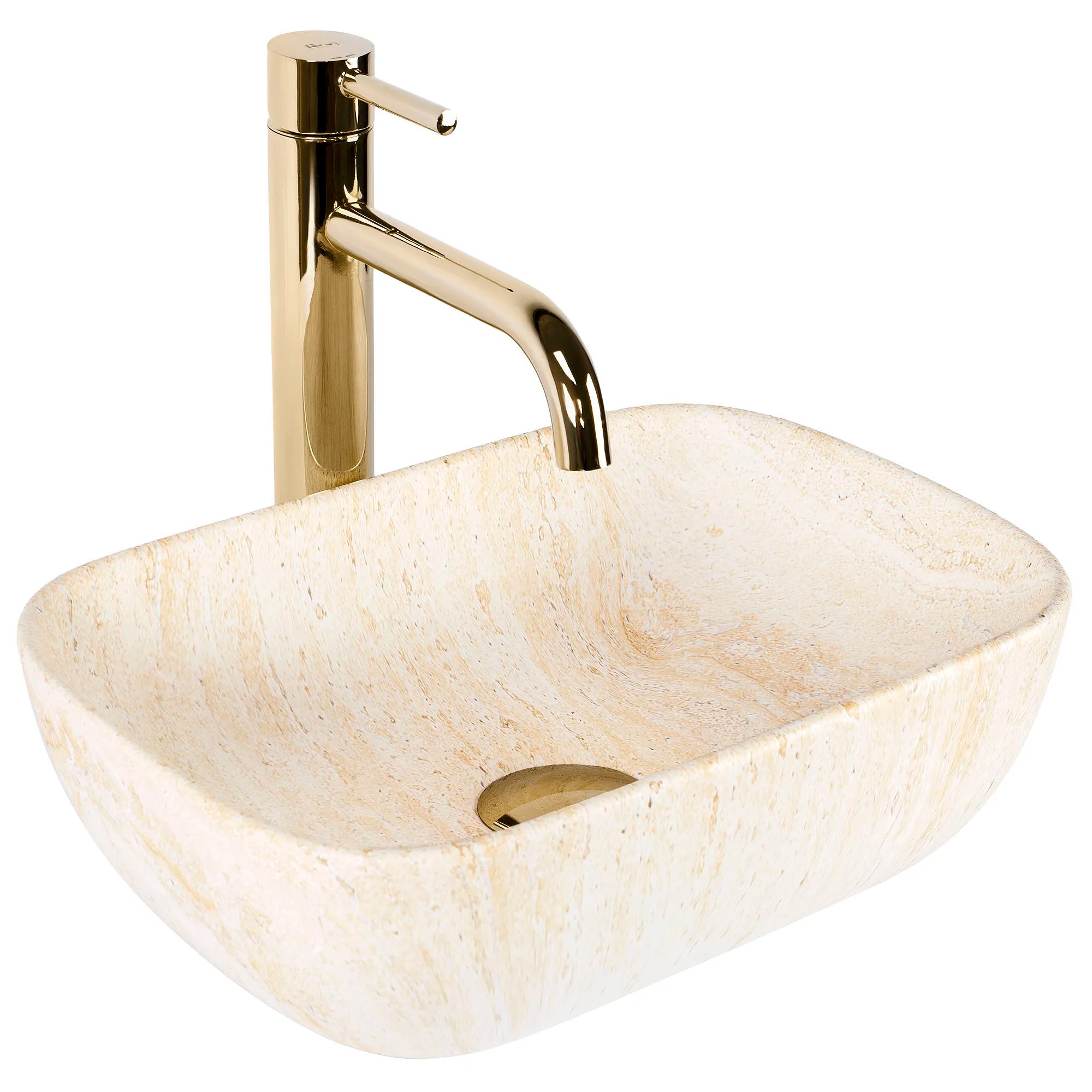 1 Umývadlo na dosku REA BELINDA MINI TRAVERTINE MATT – Obrázok 1