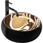 Umývadlo na dosku REA Luna Gold/Black