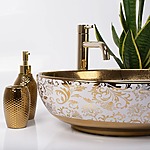 Umývadlo na dosku Rea Margot White/Gold