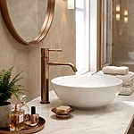 Umývadlový faucet Rea Lungo Diamond Brush Copper vysoký – Obrázok 10