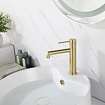 Umývadlová batéria REA Foss GOLD BRUSH nízka – Obrázok 2