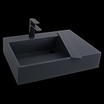 Umývadlo REA Archi 90 CM Grey MATT na dosku - konglomerát – Obrázok 2
