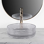 Umývadlo na dosku REA CRISTAL Light Grey – Obrázok 2