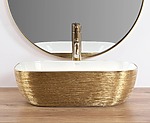 Umývadlo na dosku Rea Belinda White GOLD BRUSH – Obrázok 2