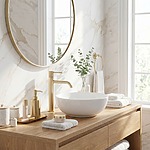 Umývadlový faucet Rea Venti  Brush Gold vysoký – Obrázok 5