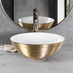Umývadlo na dosku REA STELLA Gold Brush / White – Obrázok 3