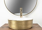 Umývadlo na dosku Rea Sami White Brush Gold – Obrázok 3