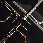 Umývadlový faucet Rea Lungo Diamond Gold vysoký – Obrázok 3