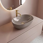 Umývadlo na dosku Rea Lisa Beige Shiny – Obrázok 4