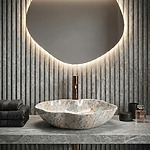 Umývadlo na dosku REA Pearl Ruststone – Obrázok 4