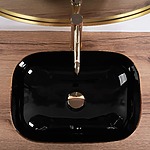 Umývadlo na dosku Rea Belinda BLACK BRUSH GOLD – Obrázok 5