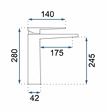 Umývadlová batéria REA PARKER Nickel Brush INOX High – Obrázok 5