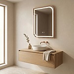 Zrkadlo LED ZONE 70x50  BRUSH  ROSE GOLD – Obrázok 6
