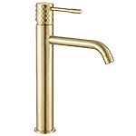 Umývadlový faucet Rea Lungo Diamond Brush Gold vysoký – Obrázok 7