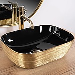 Umývadlo na dosku Rea Belinda BLACK BRUSH GOLD – Obrázok 7