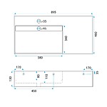 Umývadlo REA Archi 90 CM Grey MATT na dosku - konglomerát – Obrázok 8