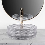 Umývadlo na dosku REA CRISTAL Light Grey – Obrázok 8
