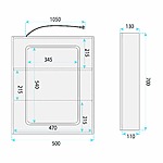 Zrkadlová skrinka s LED osvetlením Rea Zenit 70x50cm – Obrázok 12