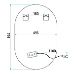 Zrkadlo LED 50x80cm S027 – Obrázok 9