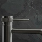 Umývadlová batéria REA Lungo Grip  - Gun Grey, nízka – Obrázok 9