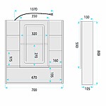 Zrkadlová skrinka s LED osvetlením Rea Luna 70x80cm – Obrázok 9