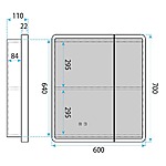 Zrkadlová skrinka s LED osvetlením M1011-60 60x70 – Obrázok 10