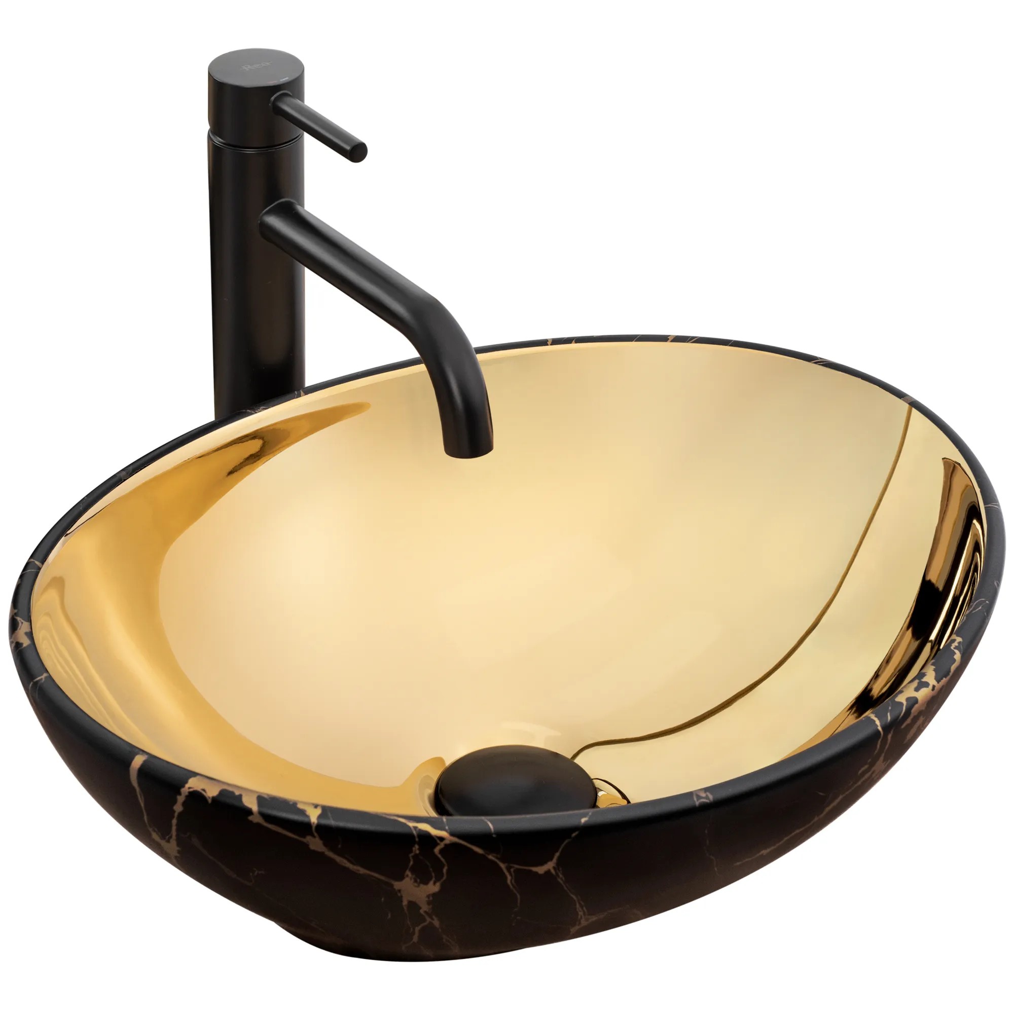 1_default Umývadlo na dosku REA Sofia in Gold marble black – Obrázok 1