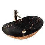 Umývadlo na dosku REA Royal In Black Marble Gold