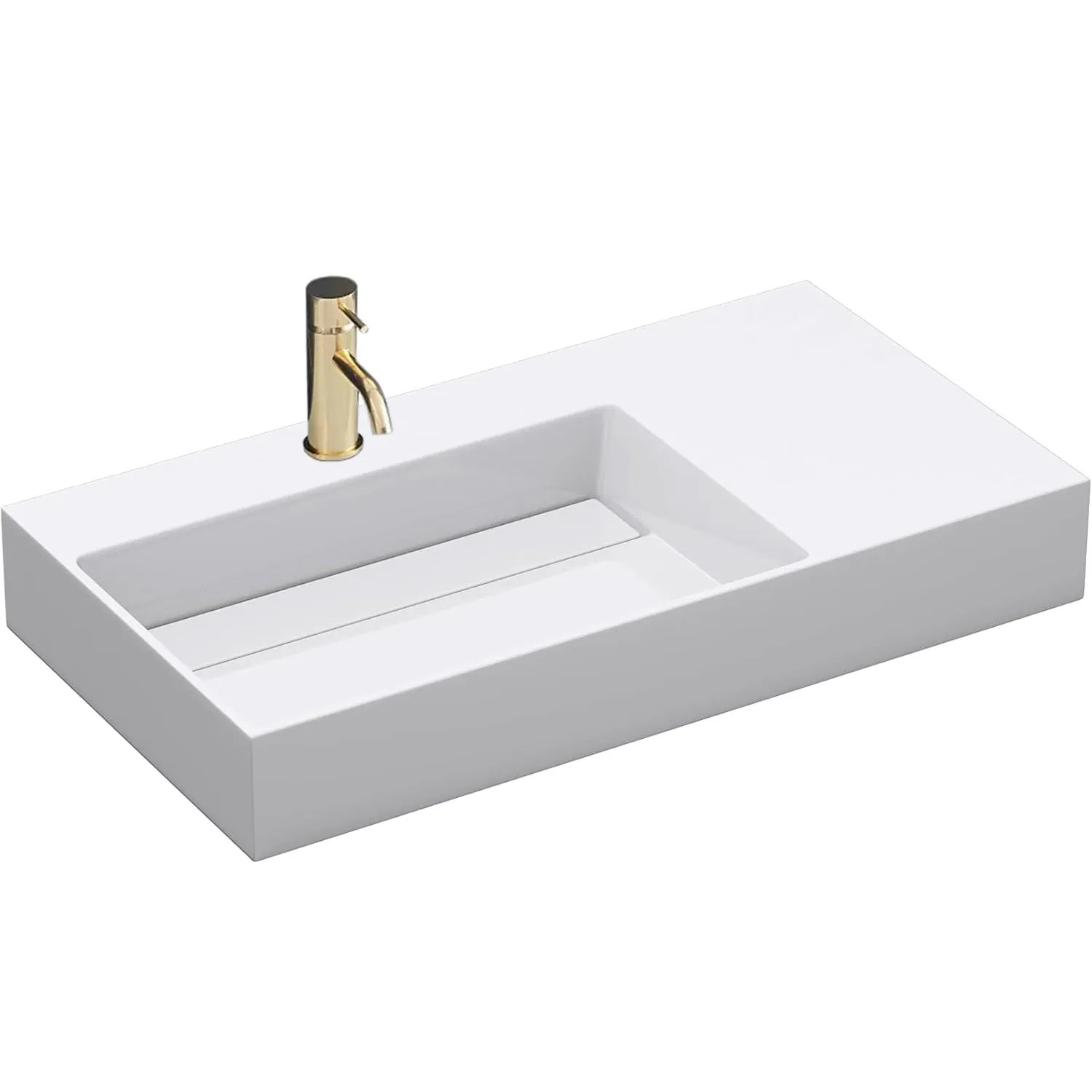 1_default Umývadlo REA Archi 75 CM White na dosku - konglomerát – Obrázok 1