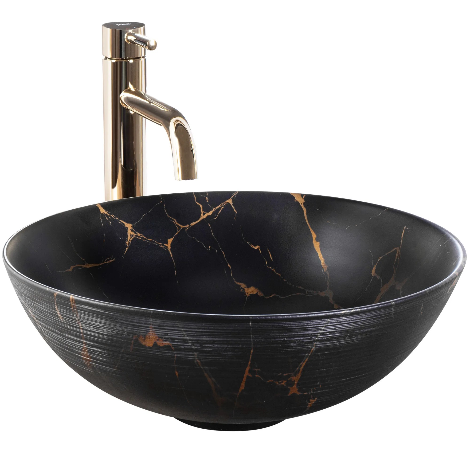 1_default Umývadlo na dosku REA Stella Black Marble Brush – Obrázok 1