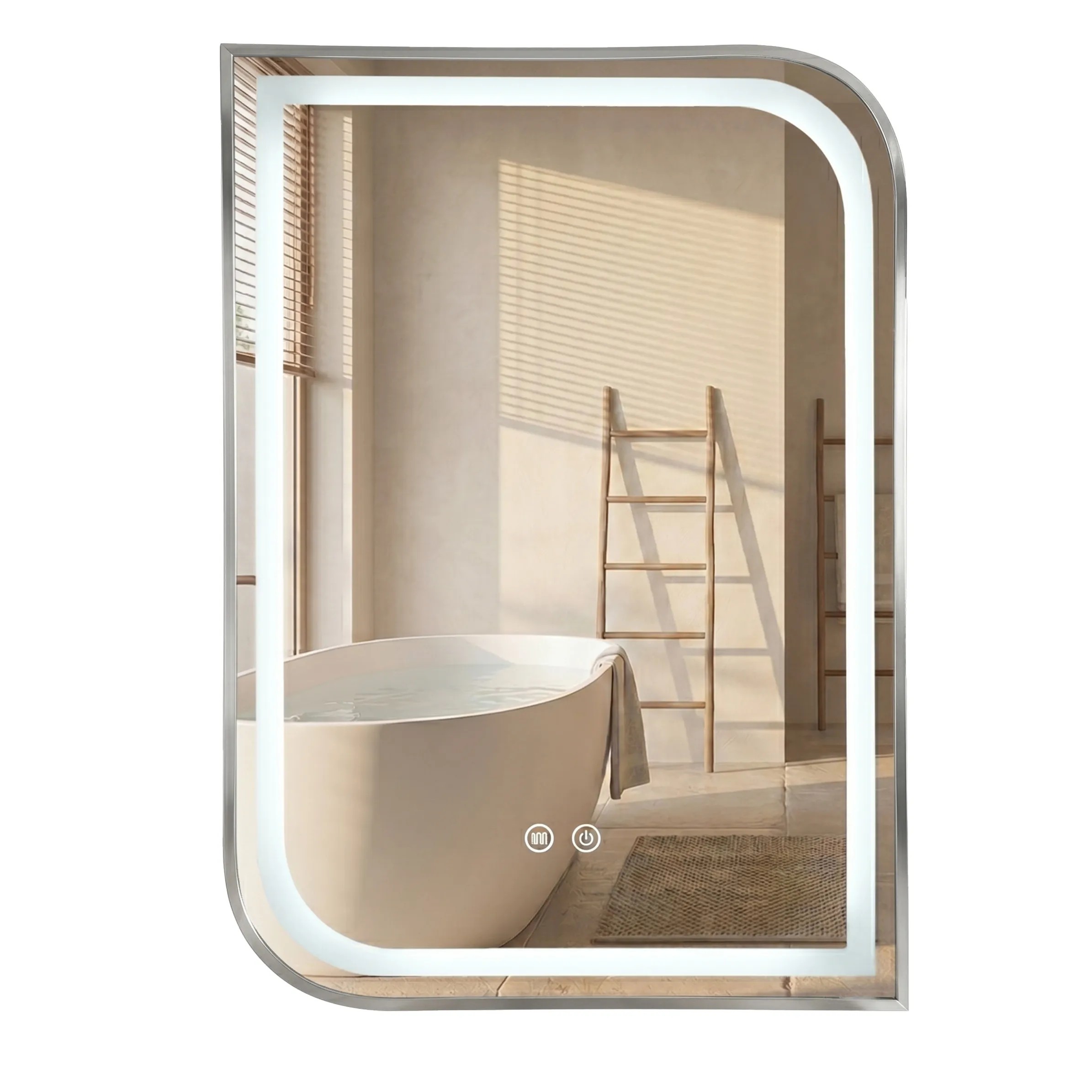 1_default Zrkadlo LED ZONE 70x50 BRUSH NICKEL – Obrázok 1