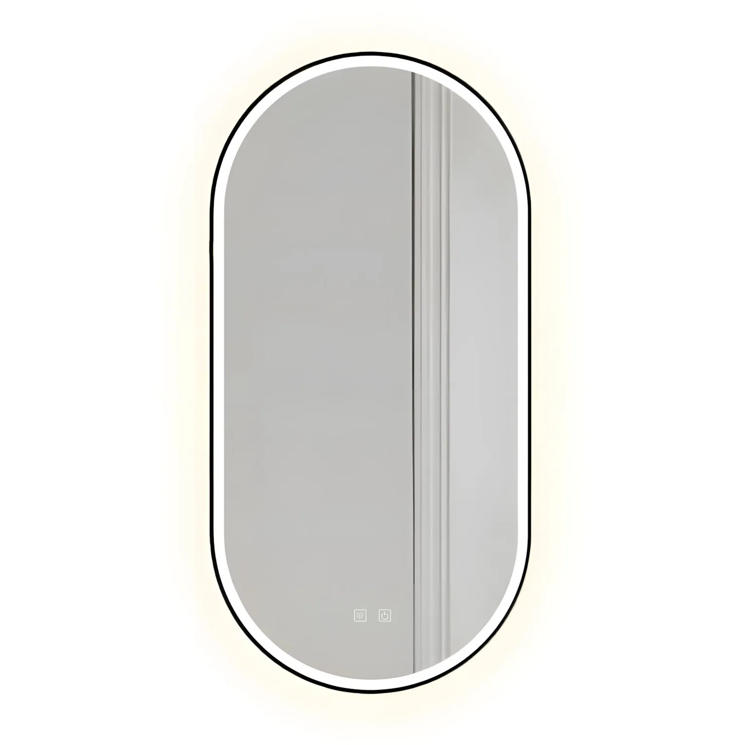 1_default Zrkadlo LED OVL 50x100cm Black – Obrázok 1