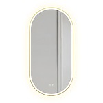 Zrkadlo LED OVL 50x100cm Brush Gold