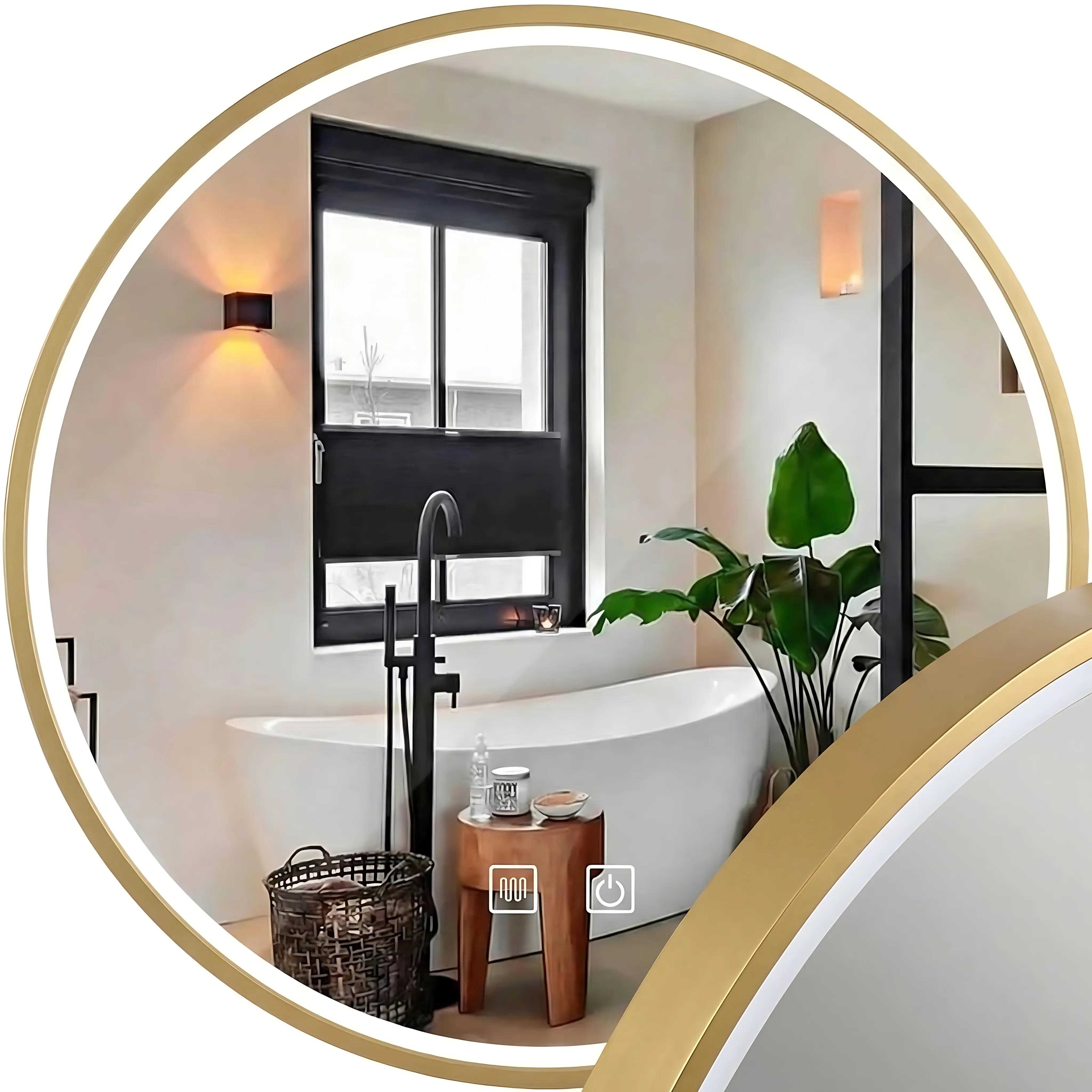 1_default Zrkadlo LED 100cm MMJ BRUSH GOLD – Obrázok 1