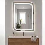Zrkadlo LED ZONE 70X50 BRUSH GOLD – Obrázok 2
