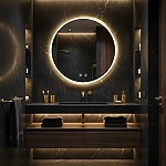 Zrkadlo LED 90cm MMJ BRUSH GOLD – Obrázok 2