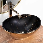 Umývadlo na dosku REA Sofia in marble mat Black Gold – Obrázok 3