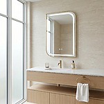 Zrkadlo LED ZONE 70X50 BRUSH GOLD – Obrázok 3