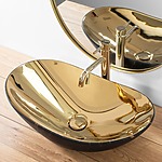 Umývadlo na dosku Rea Royal in Gold marble black mat – Obrázok 3