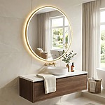 Zrkadlo LED 100cm MMJ BRUSH GOLD – Obrázok 3