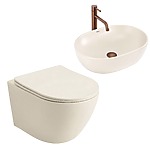 Set Závesné WC Focus + Umývadlo na Dosku Rea Focus Creme – Obrázok 12